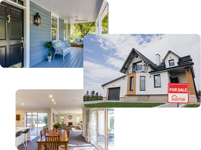 collage of homes