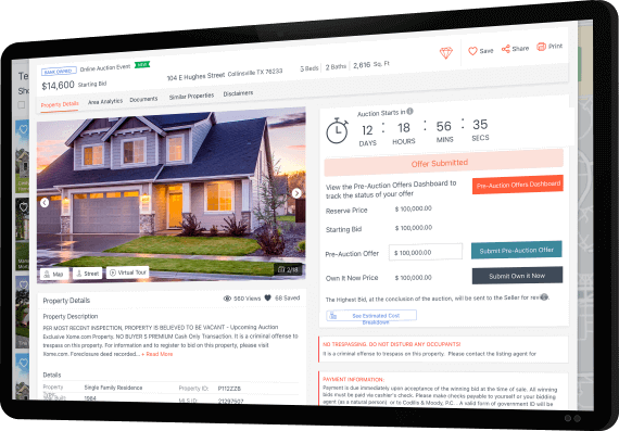 auction platform view